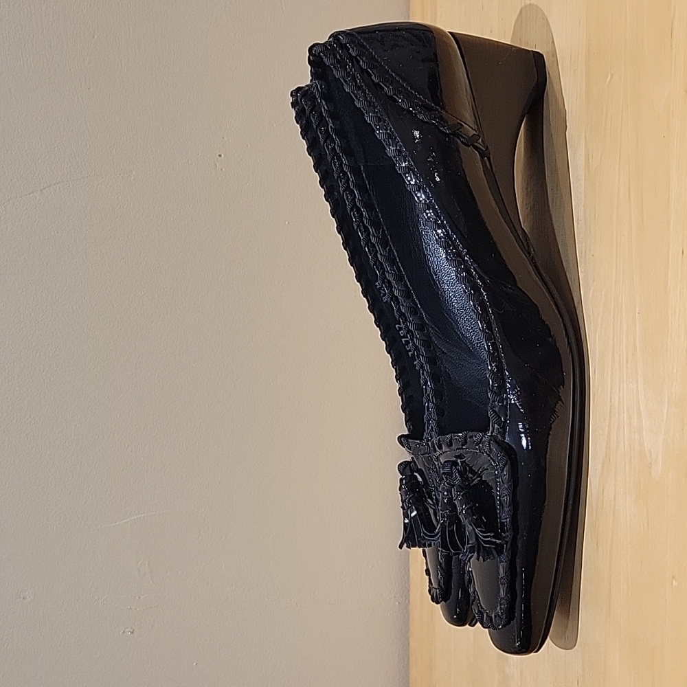 Stuart Weitzman Black Square Toe Patent Leather Shoes